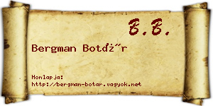 Bergman Botár névjegykártya